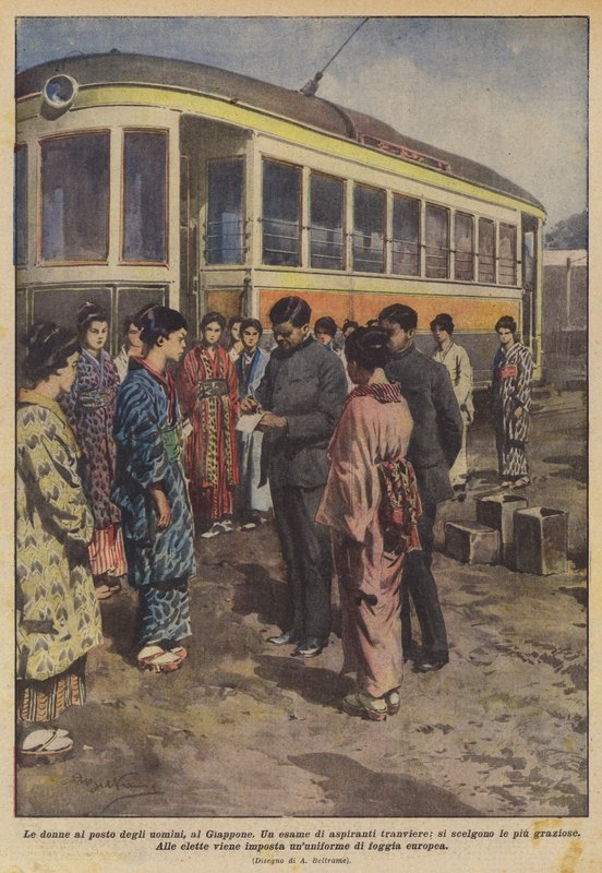Mulheres em vez de homens, Japão de Achille Beltrame