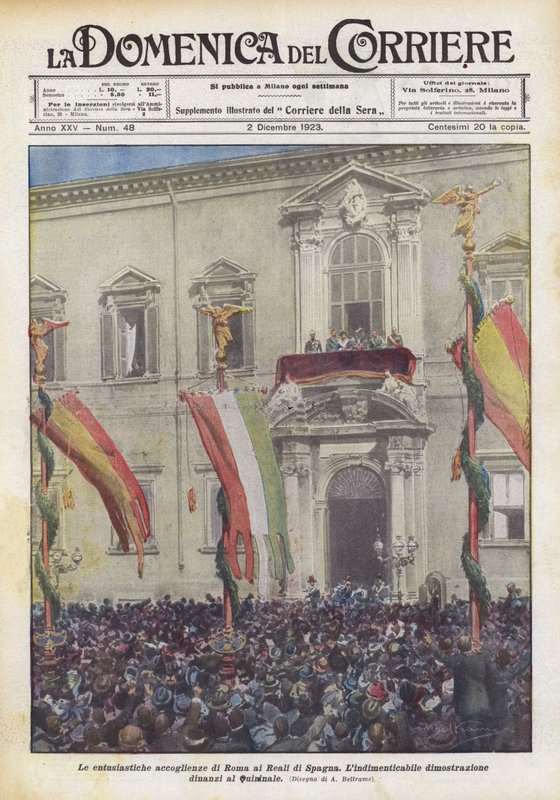 A acolhida entusiasta de Roma para a realeza de Espanha de Achille Beltrame