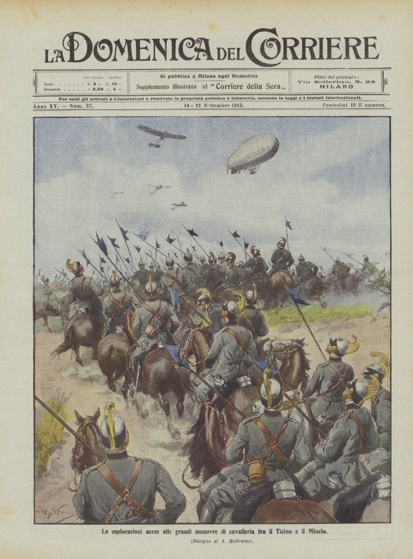 As explorações aéreas das grandes manobras de cavalaria entre o Ticino e o Mincio de Achille Beltrame