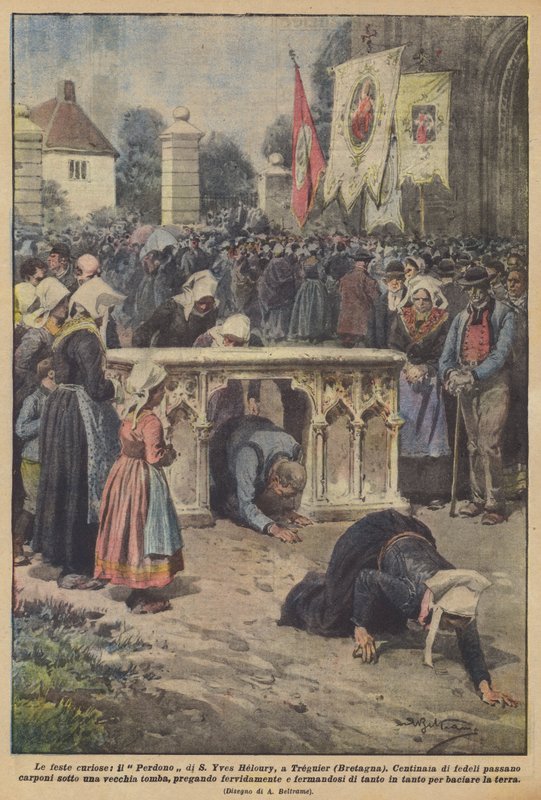 Os curiosos feriados, o Perdão de S Yves Heloury, em Treguier (Bretanha) de Achille Beltrame