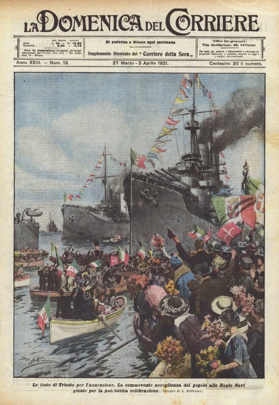 As festas de Trieste para a eleição de Achille Beltrame