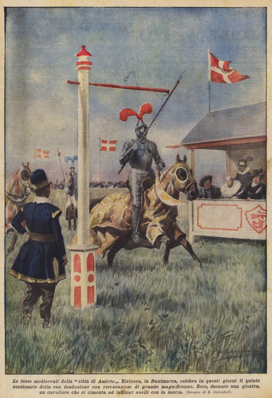 As festas medievais da cidade de Hamlet de Achille Beltrame