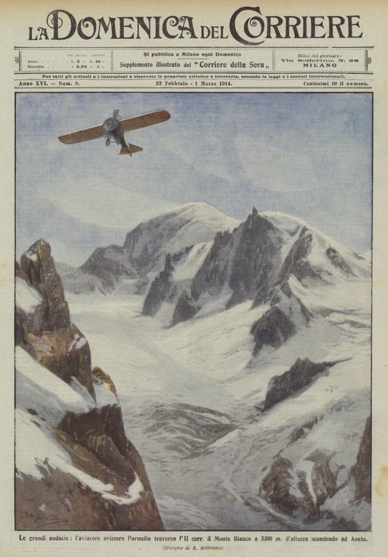 As grandes audácias, o Swiss Parmelin washer cruzar o Mont Blanc em 5300 de Achille Beltrame