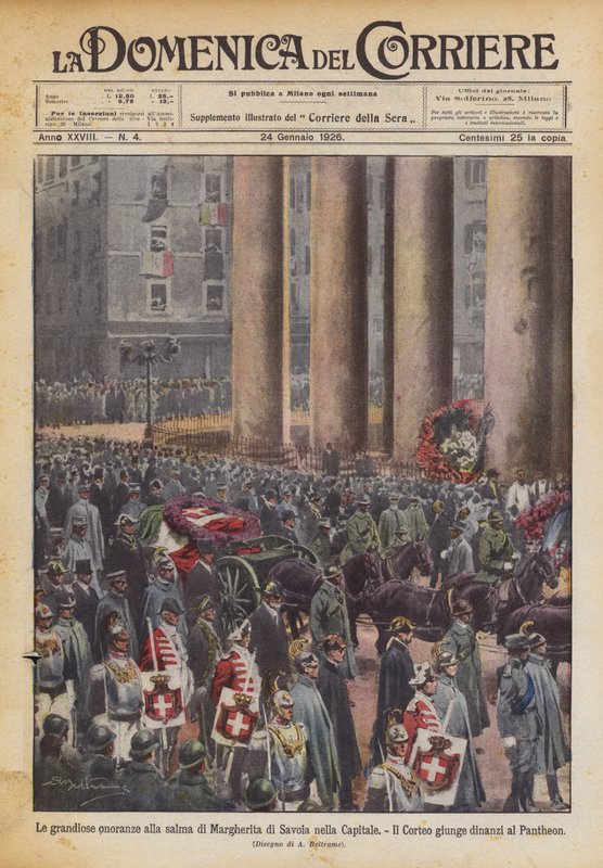 As grandes honras do corpo de Margherita di Savoia na capital de Achille Beltrame