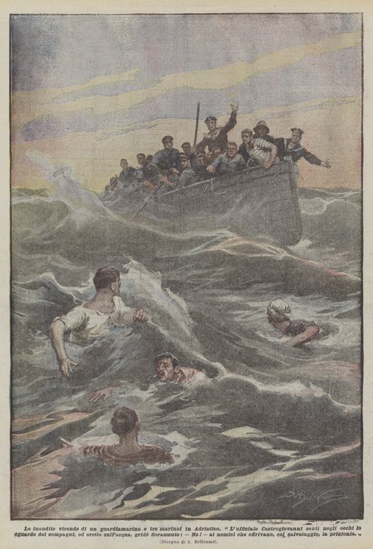Os inauditos eventos de um alferes e três marinheiros no Adriático de Achille Beltrame