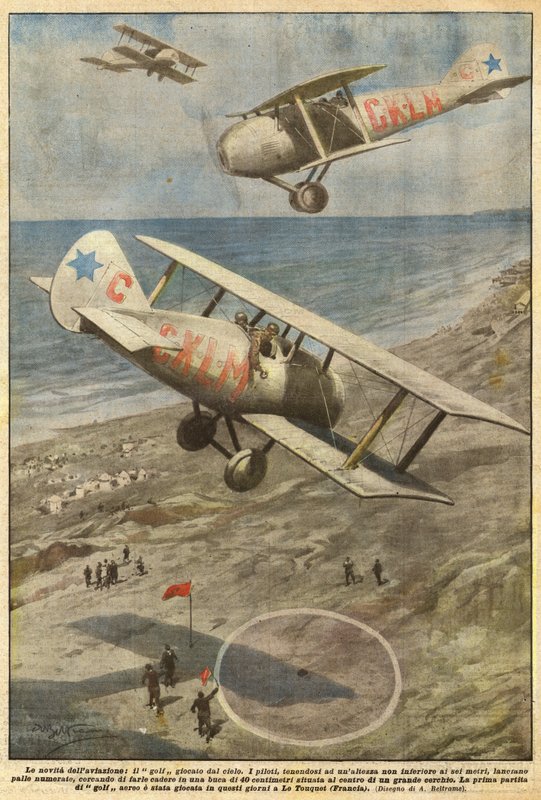 A notícia da aviação, o golfe jogado pelo céu de Achille Beltrame