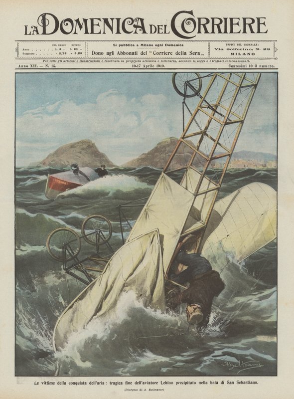 As vítimas da conquista do ar, final trágico do avião do Leblon, mergulharam na baía de São Sebastião de Achille Beltrame