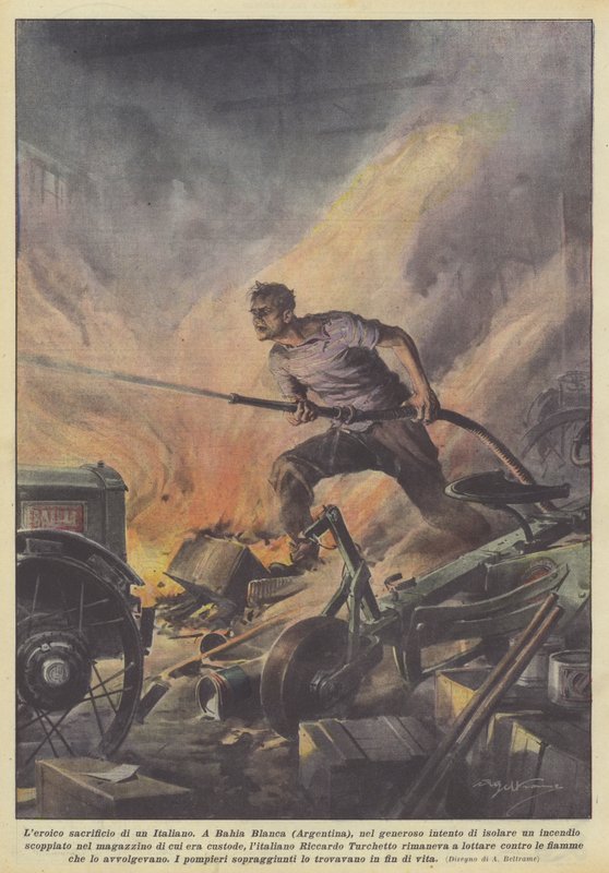 Leroico sacrifício de um italiano de Achille Beltrame