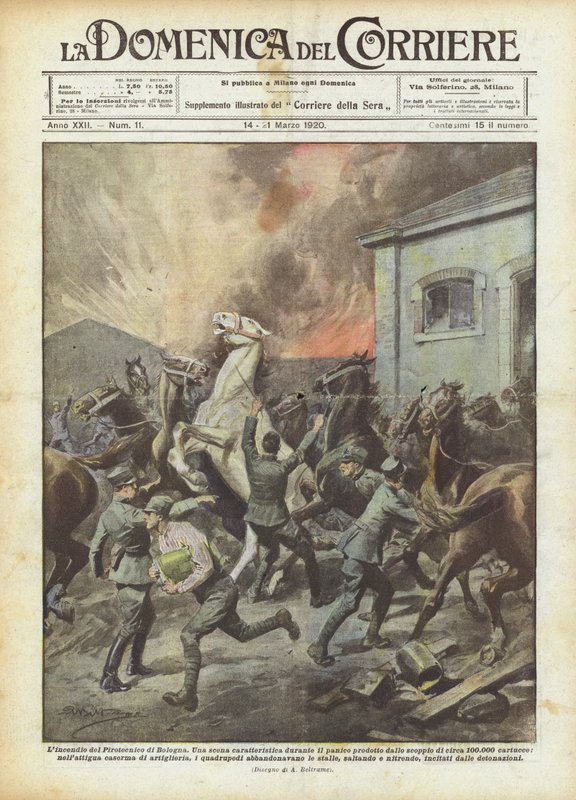 Fogo da Pirotecnia de Bolonha de Achille Beltrame