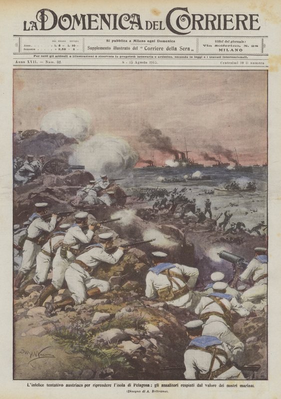 Linfelice austríaca tentativa de retomar a ilha de Pelagosa, os atacantes rejeitados por de Achille Beltrame
