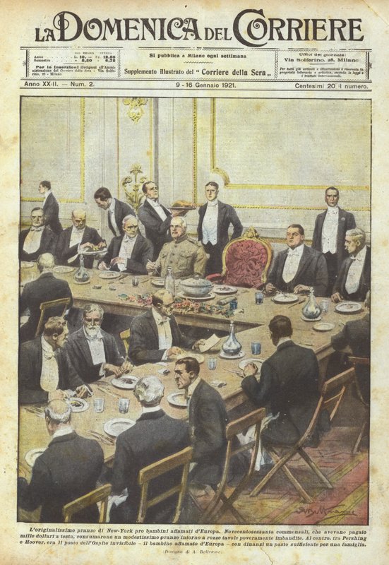 Loriginalissimo almoço de Nova York para as crianças famintas da Europa de Achille Beltrame