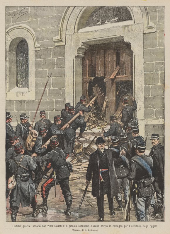 A última guerra, assalto com 2000 soldados de um pequeno seminário e uma igreja na Bretanha para de Achille Beltrame