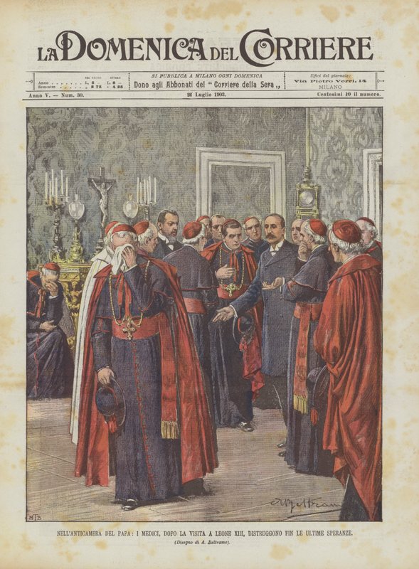 Na Câmara Papal, os Medici, após a visita a Leão XIII, destroem as Últimas Esperanças de Achille Beltrame
