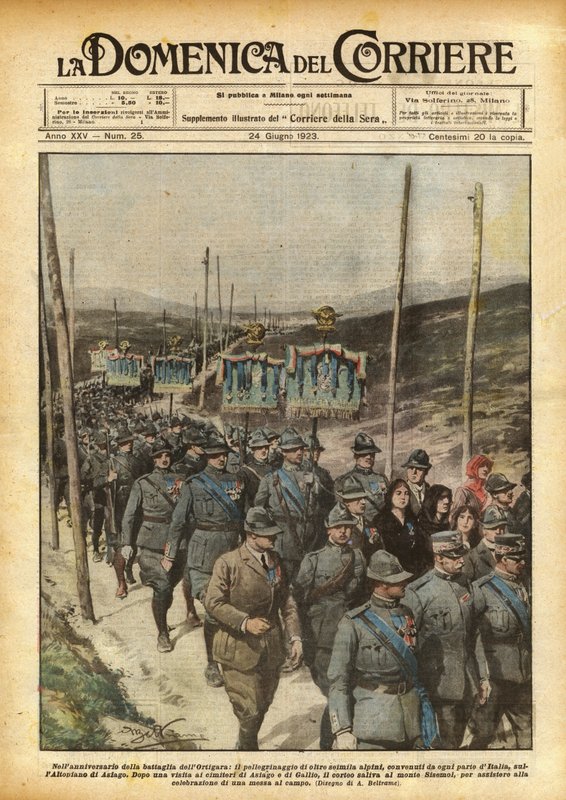 No aniversário da batalha de Ortigara, a peregrinação de mais de seis mil soldados alpinos de Achille Beltrame