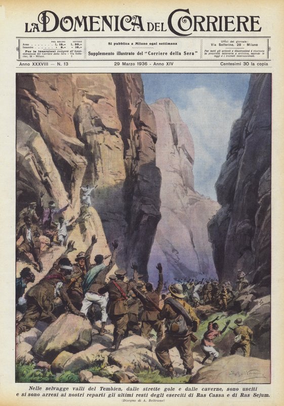 Nos vales selvagens de Tembien, com seus estreitos desfiladeiros e cavernas, eles saíram e se renderam de Achille Beltrame