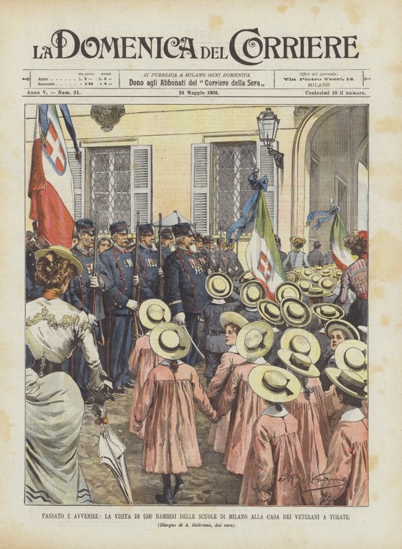 Passado E Futuro, A Visita De 1500 Crianças Das Escolas De Milão Na Casa Dos Veteranos Em Turate de Achille Beltrame