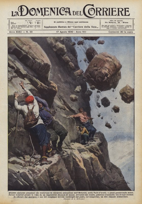 Quatro alpinistas alsacianos que tentaram a ascensão arriscada de Hebertet de Achille Beltrame