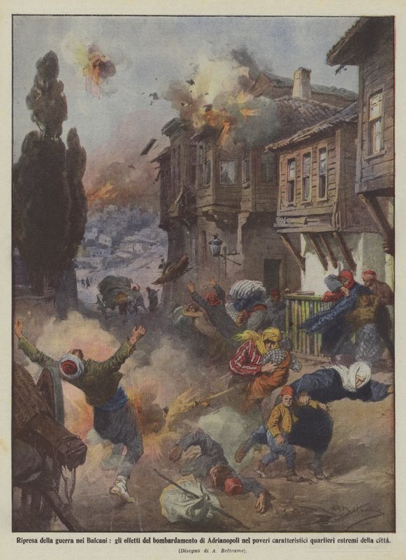 Retomada da guerra nos Bálcãs, os efeitos do bombardeio de Adrianópolis aos pobres de Achille Beltrame