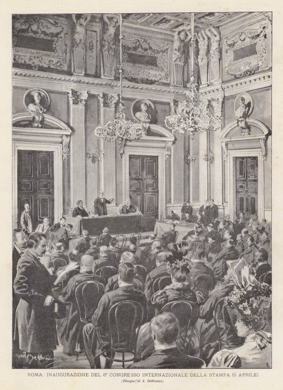 Roma, Inauguração do 6º Congresso Internacional de Imprensa (5 de abril) de Achille Beltrame