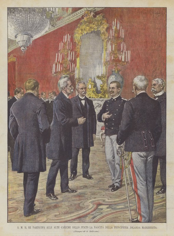 SM O rei participa de altos cargos estatais O nascimento da princesa Jolanda Margaret de Achille Beltrame