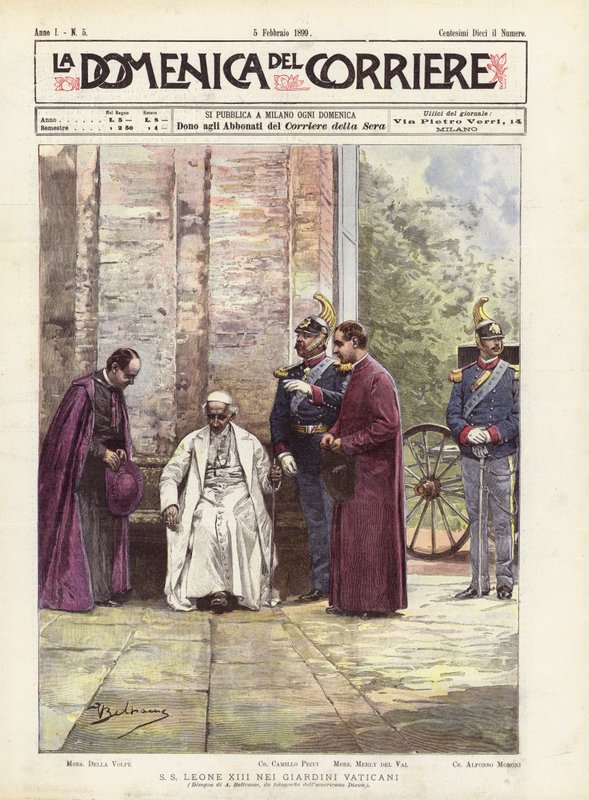 SS Leão XIII Nos Jardins do Vaticano de Achille Beltrame