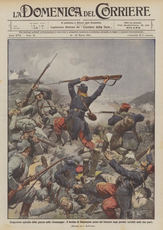 Episódio sangrento da guerra em Champagne, o forte Beausejour tomado pelos franceses depois de Achille Beltrame