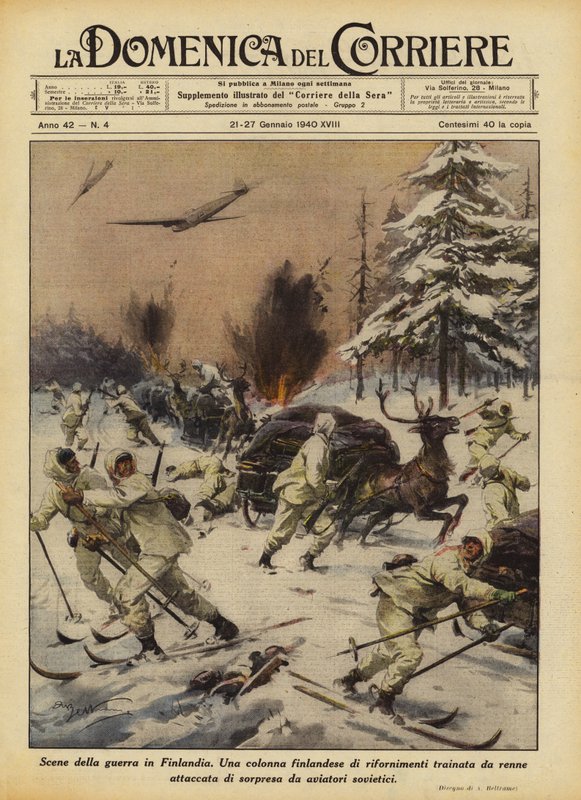 Cenas da guerra na Finlândia de Achille Beltrame