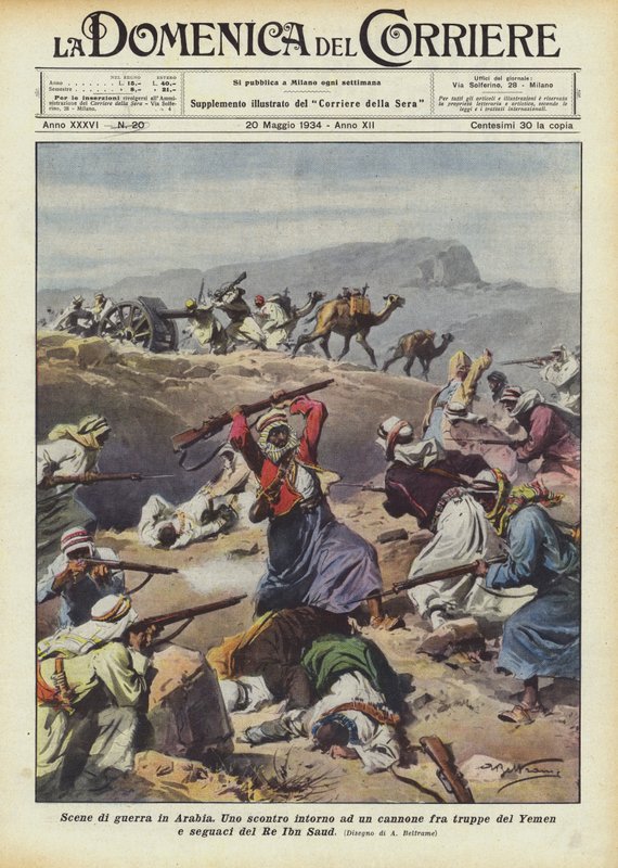 Cena da guerra na Arábia de Achille Beltrame