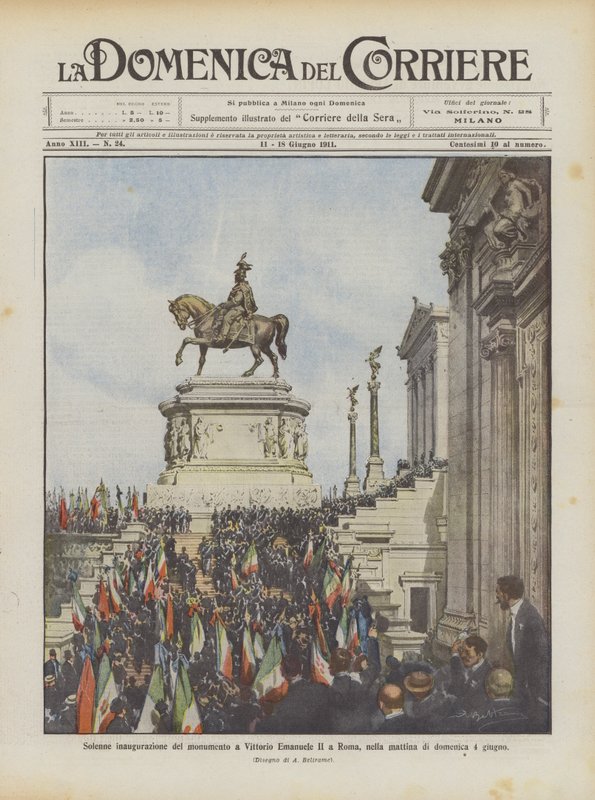 Solene inauguração do monumento a Vittorio Emanuele II em Roma, na manhã de domingo, 4 de junho de Achille Beltrame