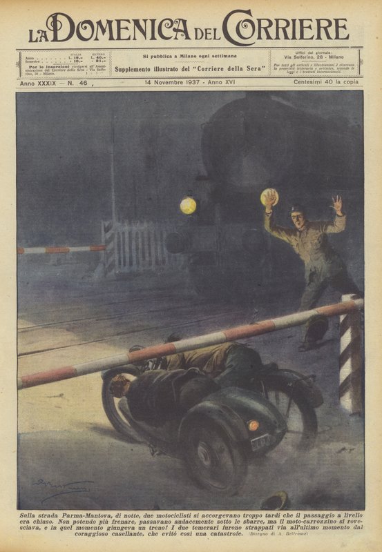 Na estrada Parma-Mantova, à noite, dois motociclistas notaram tarde demais isso de Achille Beltrame