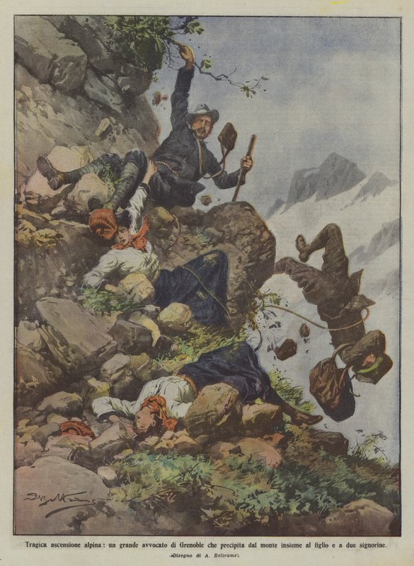 Ascensão alpina trágica, um grande advogado de Grenoble que cai da montanha junto de Achille Beltrame