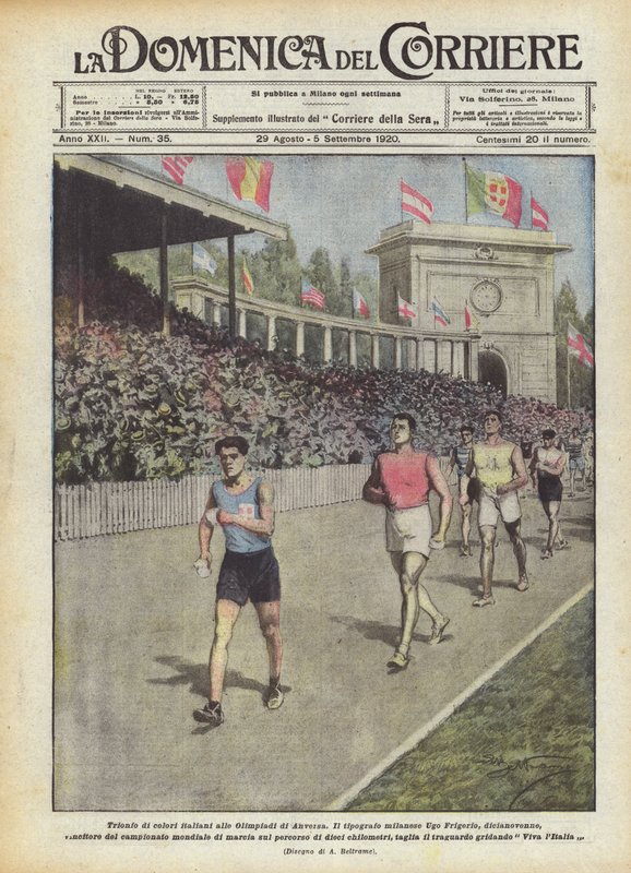 Triunfo das cores italianas nos Jogos Olímpicos de Antuérpia de Achille Beltrame