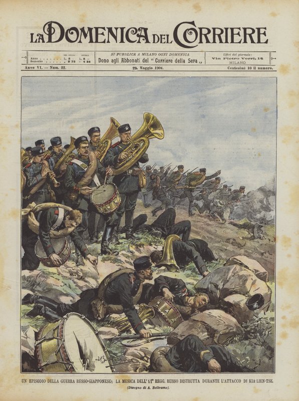 Um episódio da Guerra Russo-Japonesa, a Música do 11º Regg Russo Destruído Durante de Achille Beltrame