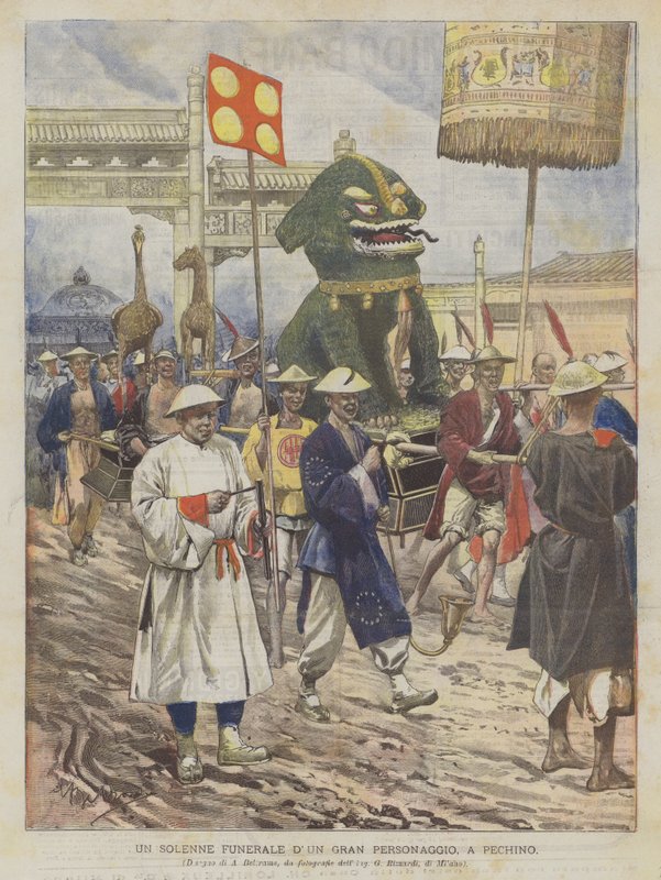 Um Funeral Solene D Um Grande Personagem, Em Pequim de Achille Beltrame