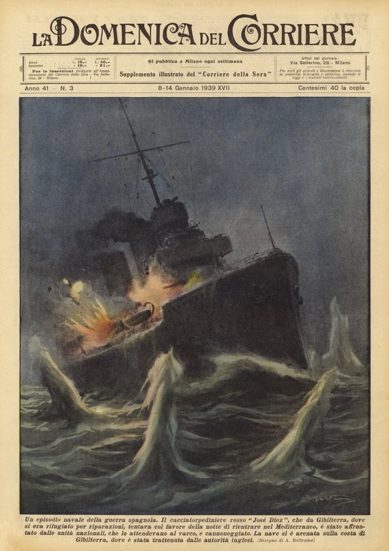 Um episódio naval da guerra espanhola de Achille Beltrame