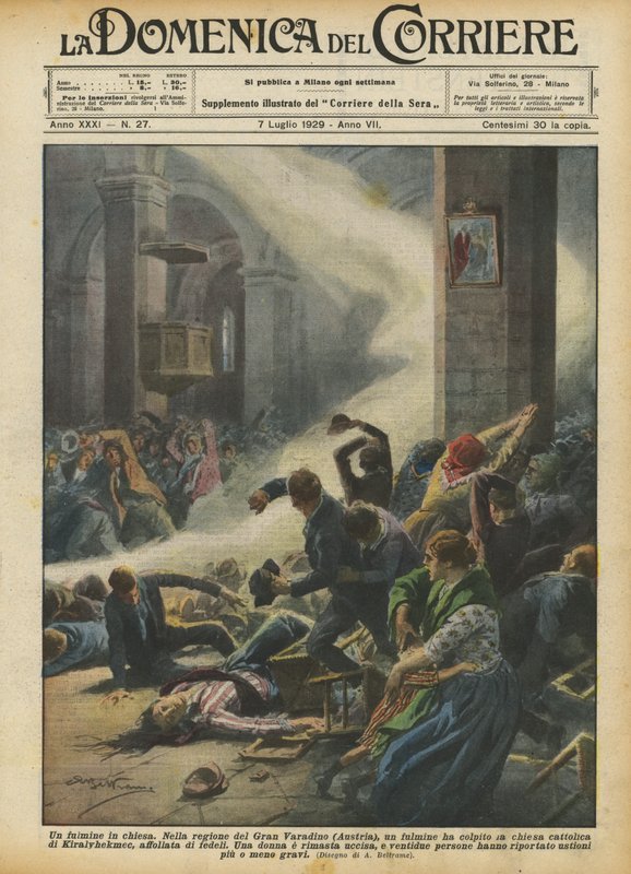 Um relâmpago na igreja de Achille Beltrame