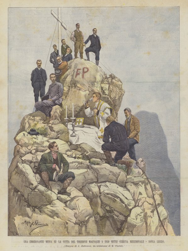 Uma Massa Emocionante No Topo Da Torre De Magnaghi Em 2050 Metros (Grigna Meridionale, Sopra Lecco) de Achille Beltrame