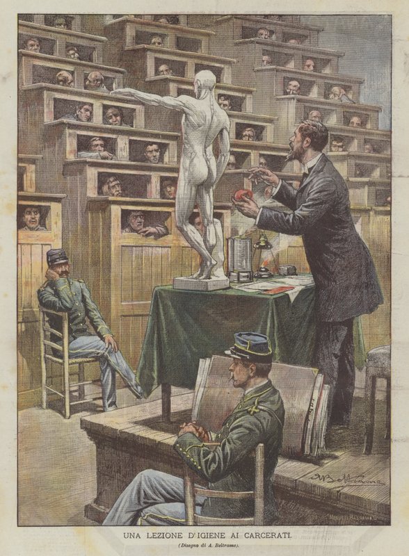 Uma lição de higiene para os prisioneiros de Achille Beltrame
