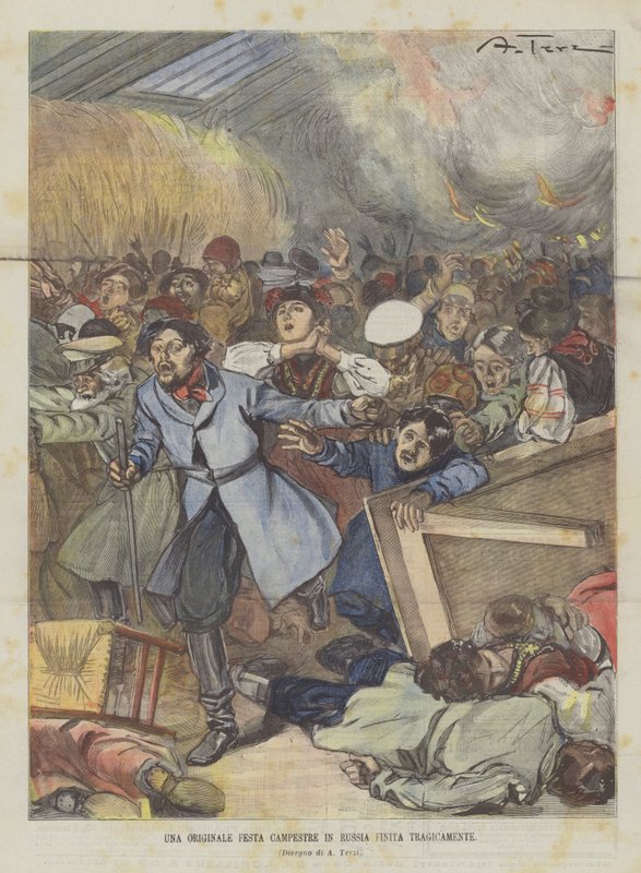 Uma Festa Original do País na Rússia Tragicamente Terminada de Achille Beltrame