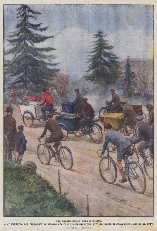 Uma corrida característica em Milão de Achille Beltrame