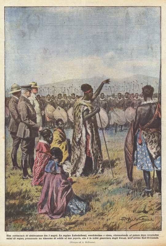 Cerimônia de abdicação entre negros de Achille Beltrame