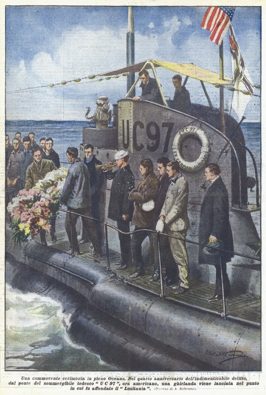 Uma cerimônia em movimento no meio do oceano de Achille Beltrame