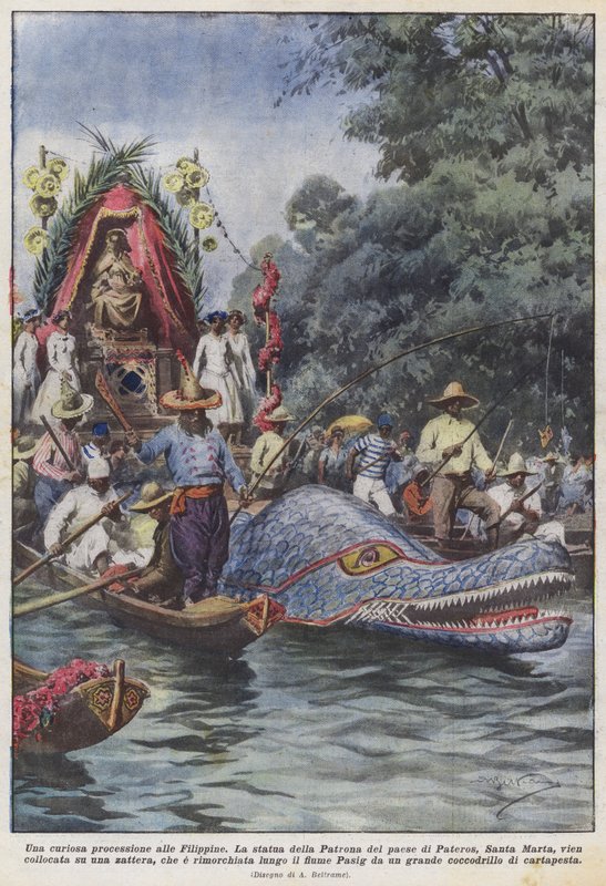 Uma procissão curiosa para as Filipinas de Achille Beltrame