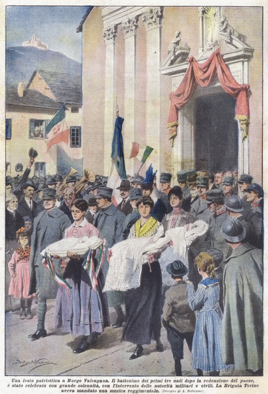 Um festival patriótico em Borgo Valsugana de Achille Beltrame