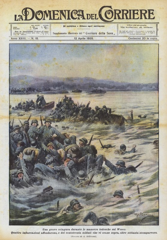 Um desastre sério durante as manobras alemãs no Weser de Achille Beltrame