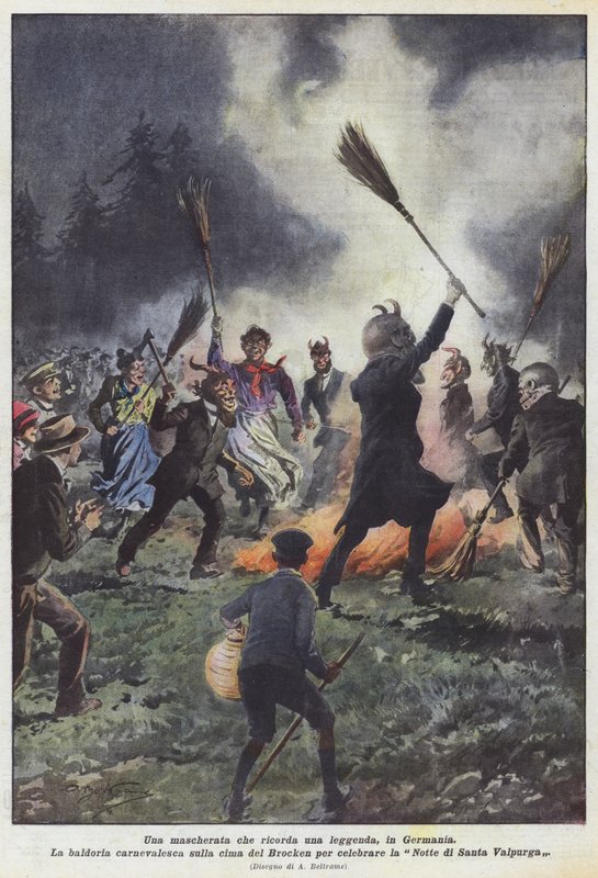 Um baile de máscaras que lembra uma lenda, na Alemanha de Achille Beltrame