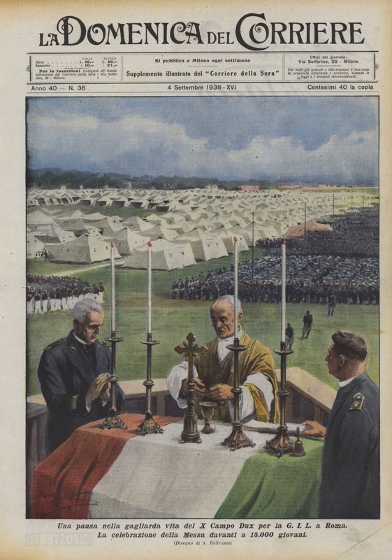 Uma pausa na vida vigorosa do X Campo Dux para a GIL em Roma de Achille Beltrame