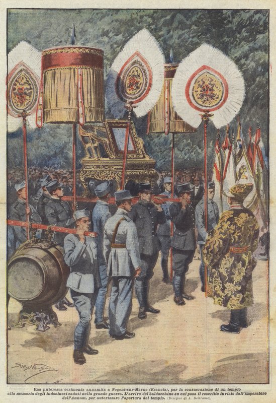 Uma pitoresca cerimônia annamita em Nogent-sur-Marne (França), para a dedicação de um templo de Achille Beltrame