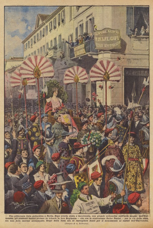 Uma pitoresca festa de colégio em Pavia de Achille Beltrame
