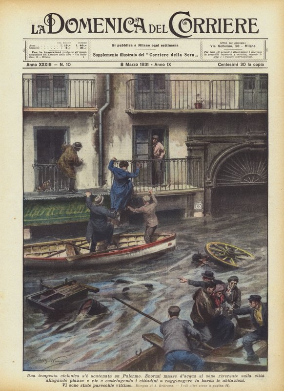 Uma tempestade ciclônica se desencadeada em Palermo de Achille Beltrame